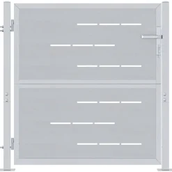 vidaXL Puerta de jardín Plateado 85 x 97 cm Acero inoxidable Best