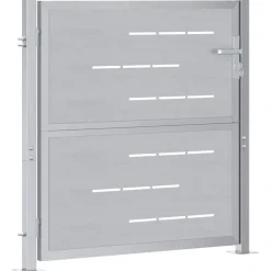 vidaXL Puerta de jardín Plateado 85 x 97 cm Acero inoxidable Best