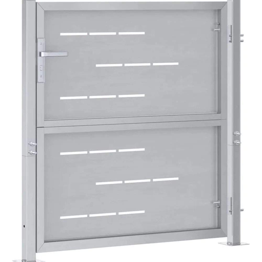 vidaXL Puerta de jardín Plateado 85 x 97 cm Acero inoxidable Best