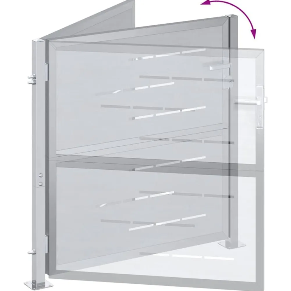 vidaXL Puerta de jardín Plateado 85 x 97 cm Acero inoxidable Best