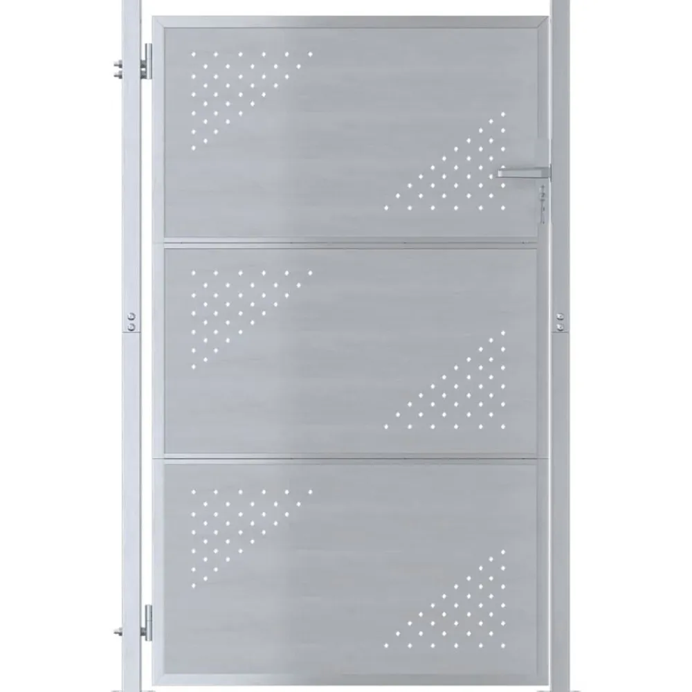 vidaXL Vallas De Jardín-Puerta de jardín Plateado 85 x 120 cm Acero inoxidable