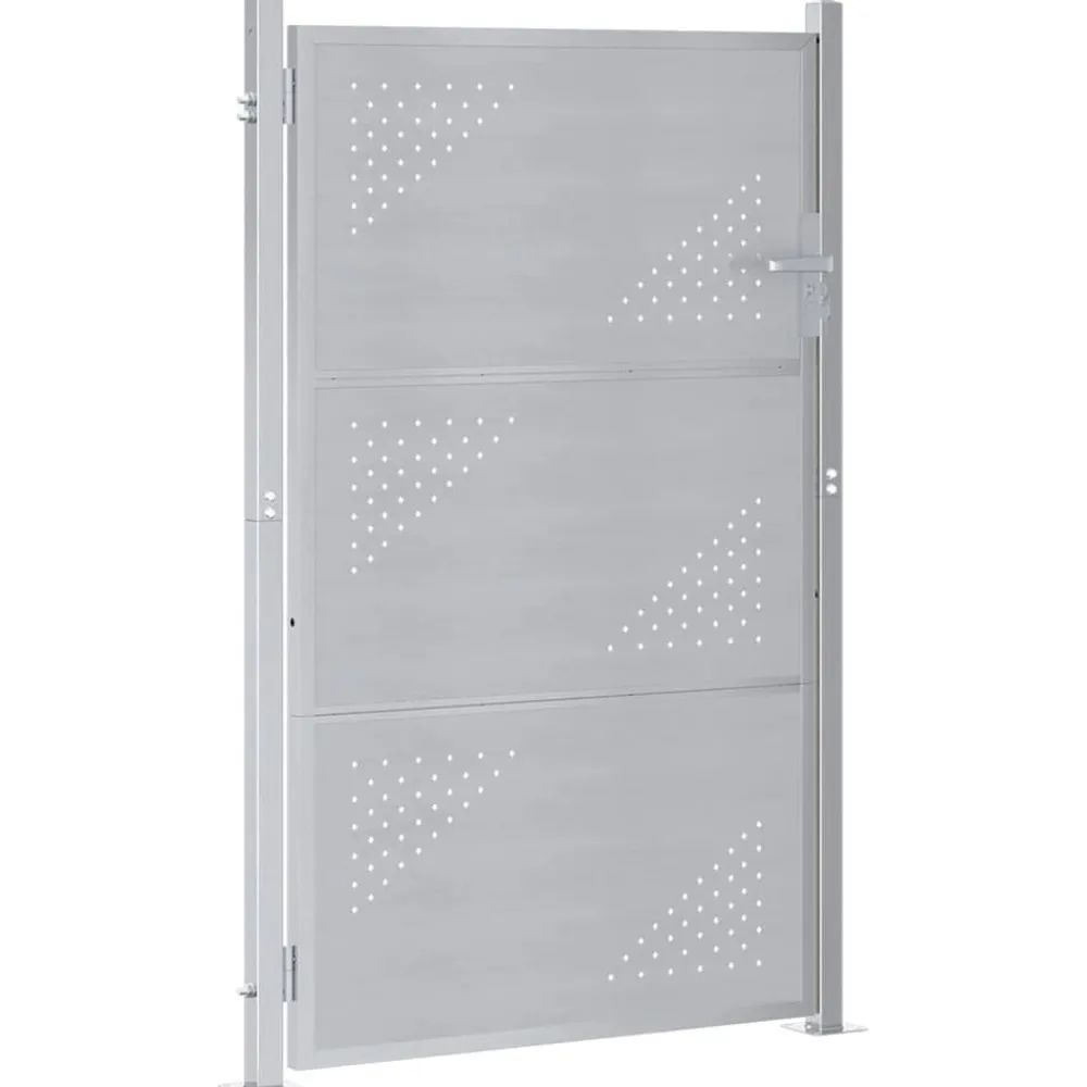 vidaXL Vallas De Jardín-Puerta de jardín Plateado 85 x 120 cm Acero inoxidable