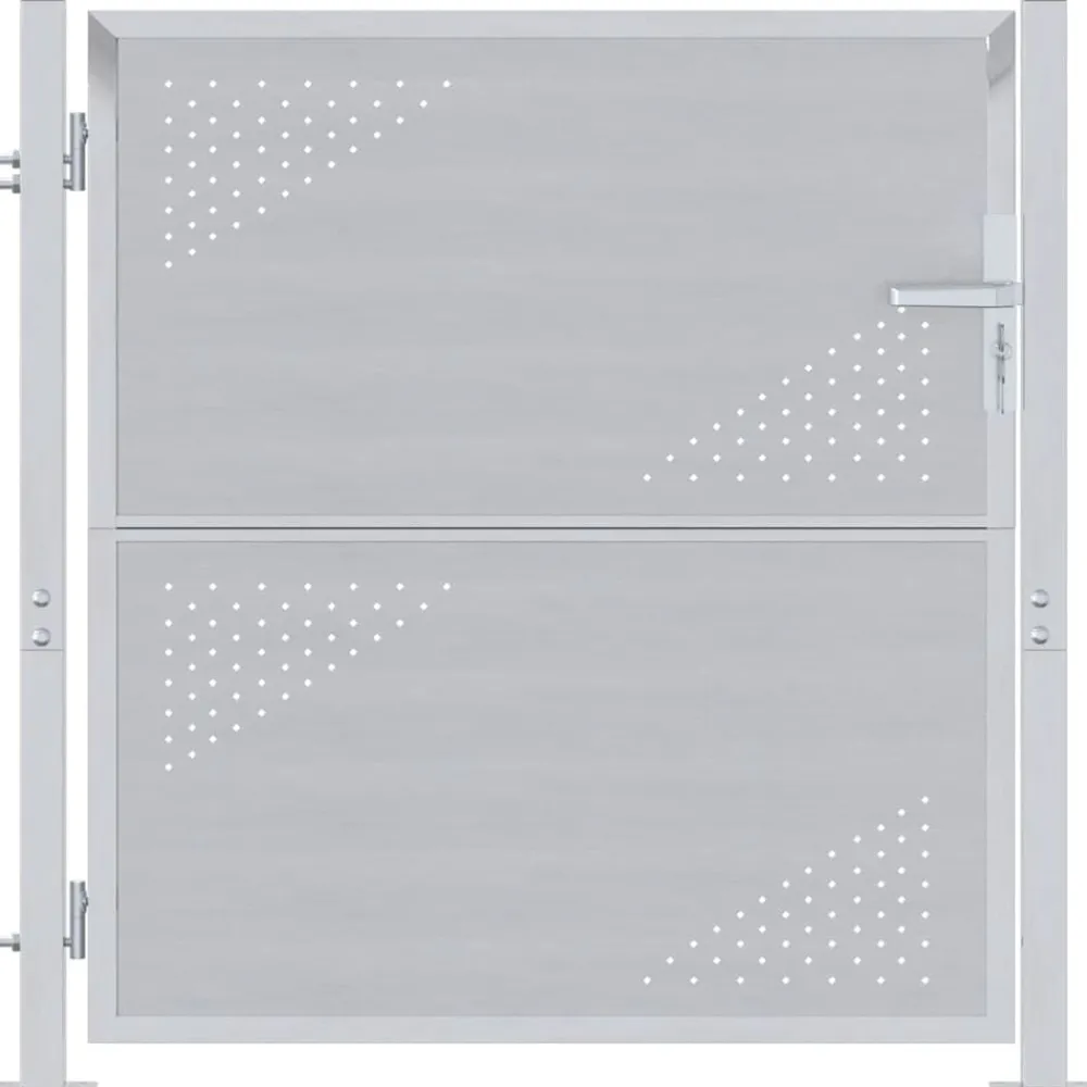 vidaXL Vallas De Jardín-Puerta de jardín Plateado 85 x 97 cm Acero inoxidable