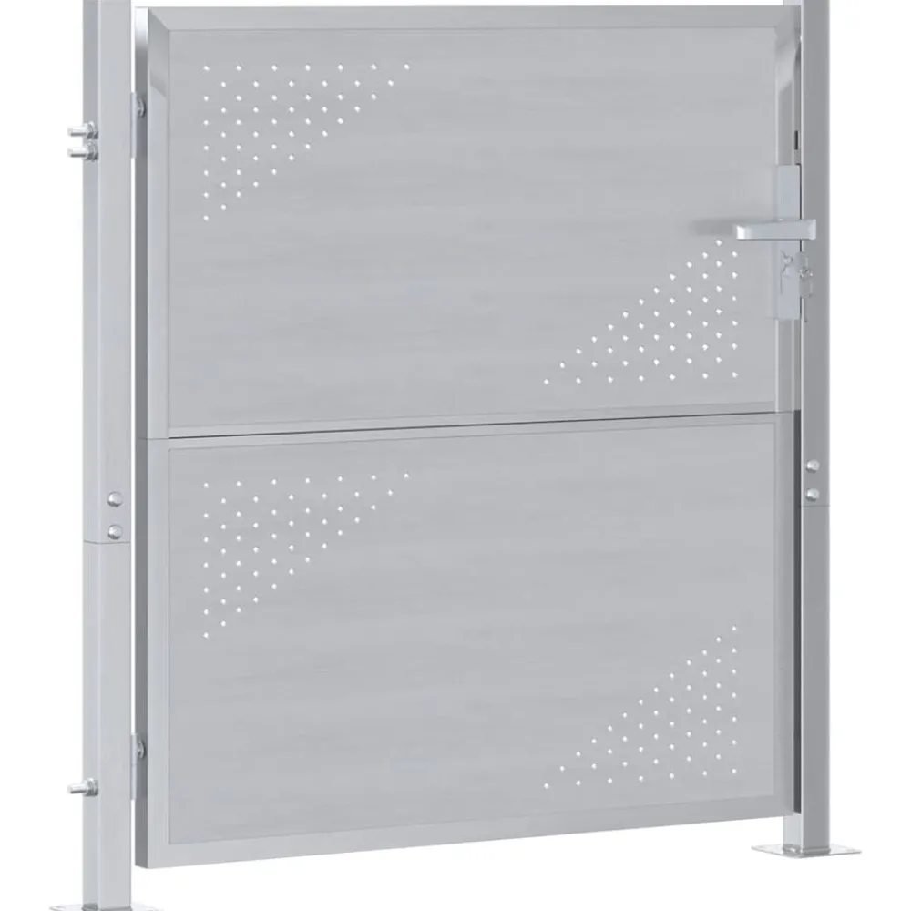 vidaXL Vallas De Jardín-Puerta de jardín Plateado 85 x 97 cm Acero inoxidable