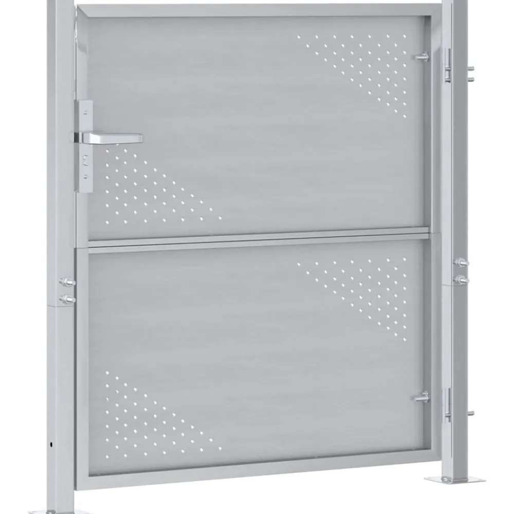 vidaXL Vallas De Jardín-Puerta de jardín Plateado 85 x 97 cm Acero inoxidable