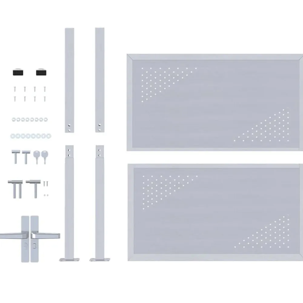 vidaXL Vallas De Jardín-Puerta de jardín Plateado 85 x 97 cm Acero inoxidable