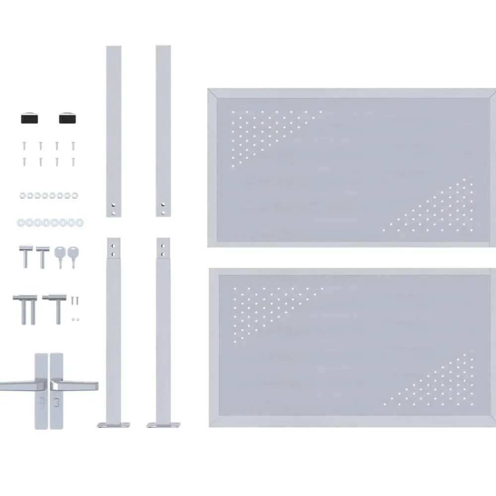 vidaXL Vallas De Jardín-Puerta de jardín Plateado 85 x 97 cm Acero inoxidable