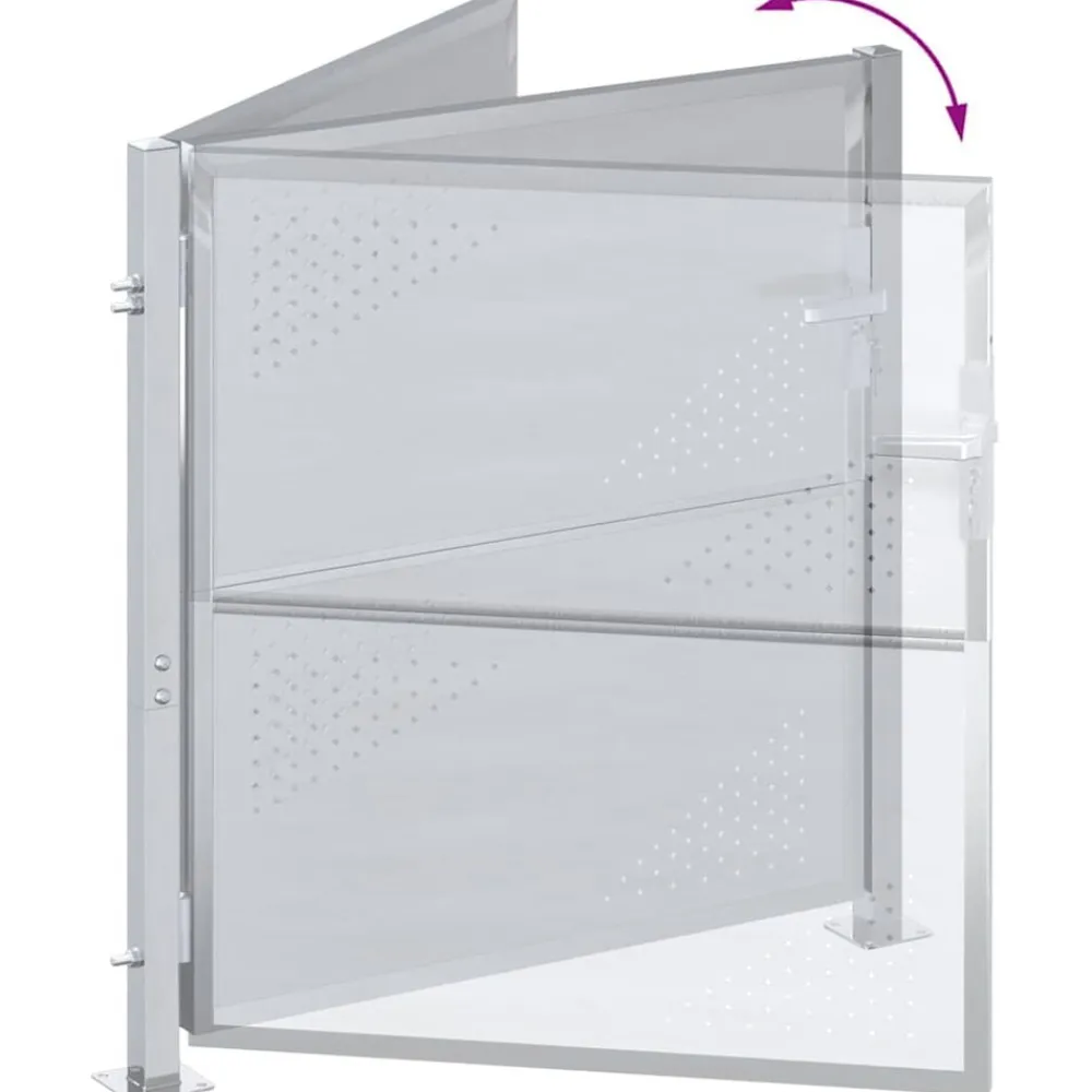 vidaXL Vallas De Jardín-Puerta de jardín Plateado 85 x 97 cm Acero inoxidable