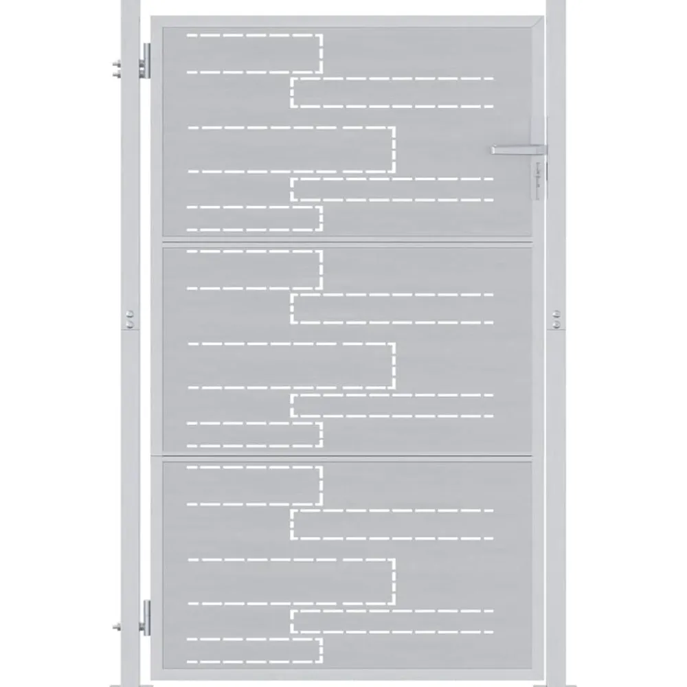 vidaXL Puerta de jardín Plateado 85 x 144 cm Acero inoxidable Hot