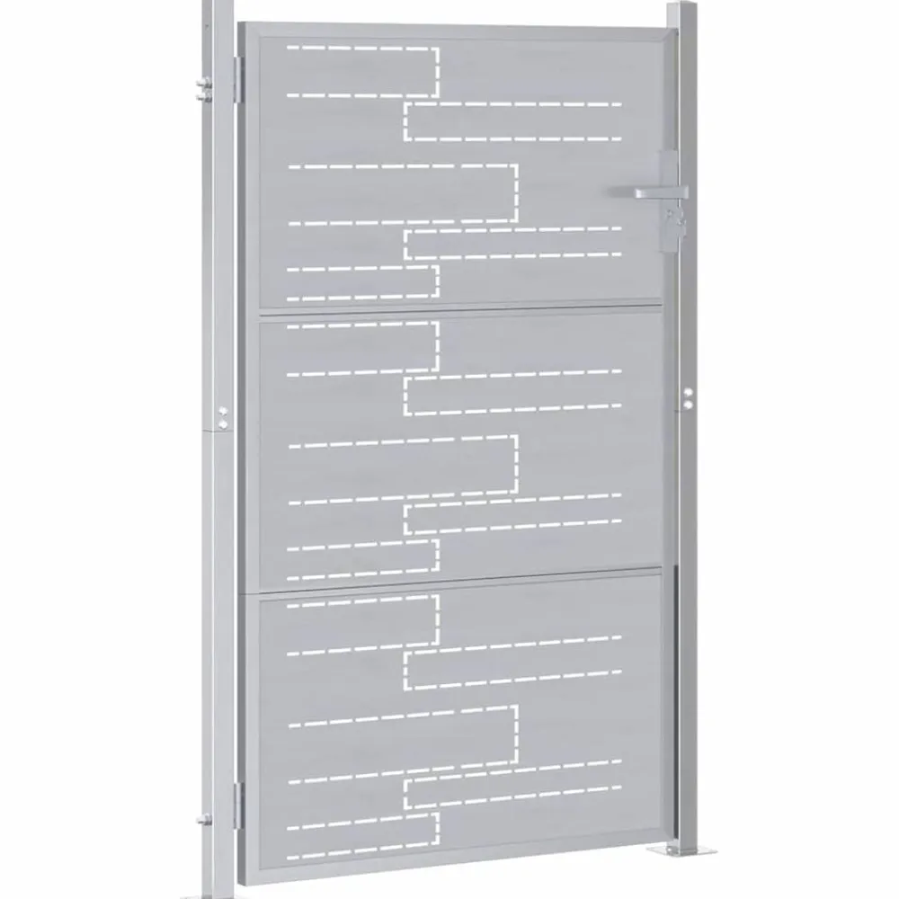 vidaXL Puerta de jardín Plateado 85 x 144 cm Acero inoxidable Hot