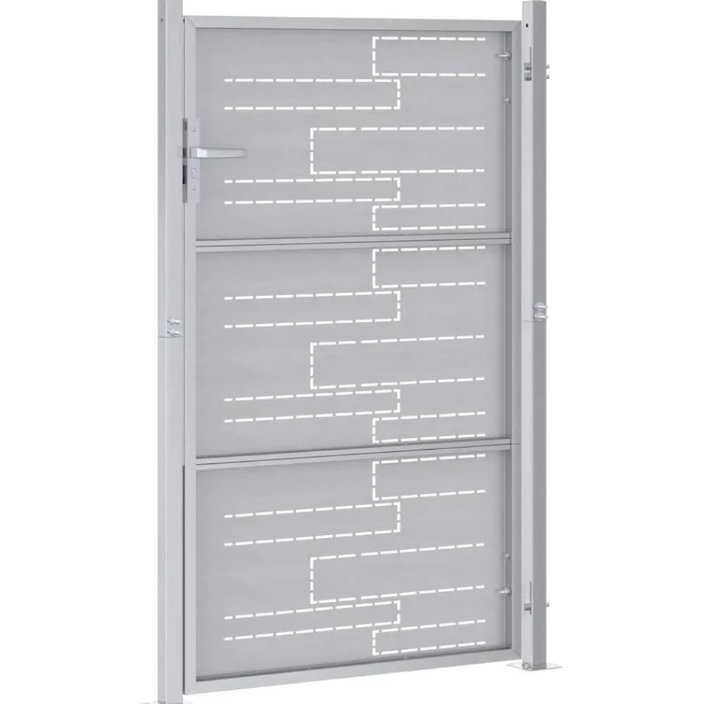vidaXL Puerta de jardín Plateado 85 x 144 cm Acero inoxidable Hot