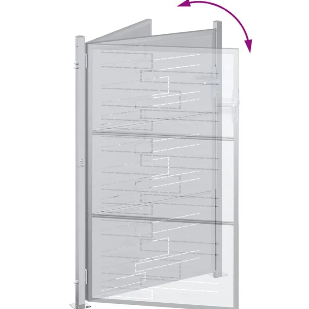 vidaXL Vallas De Jardín-Puerta de jardín Plateado 85 x 120 cm Acero inoxidable