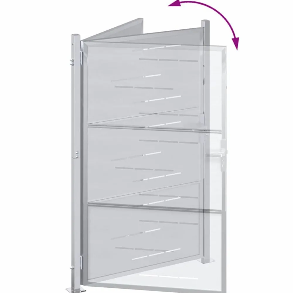 vidaXL Vallas De Jardín-Puerta de jardín Plateado 85 x 144 cm Acero inoxidable