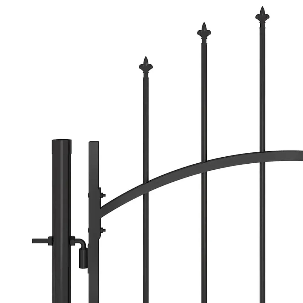 vidaXL Vallas De Jardín-Puerta de jardín Woerden con punta de lanza, 5 x 1 m, negro