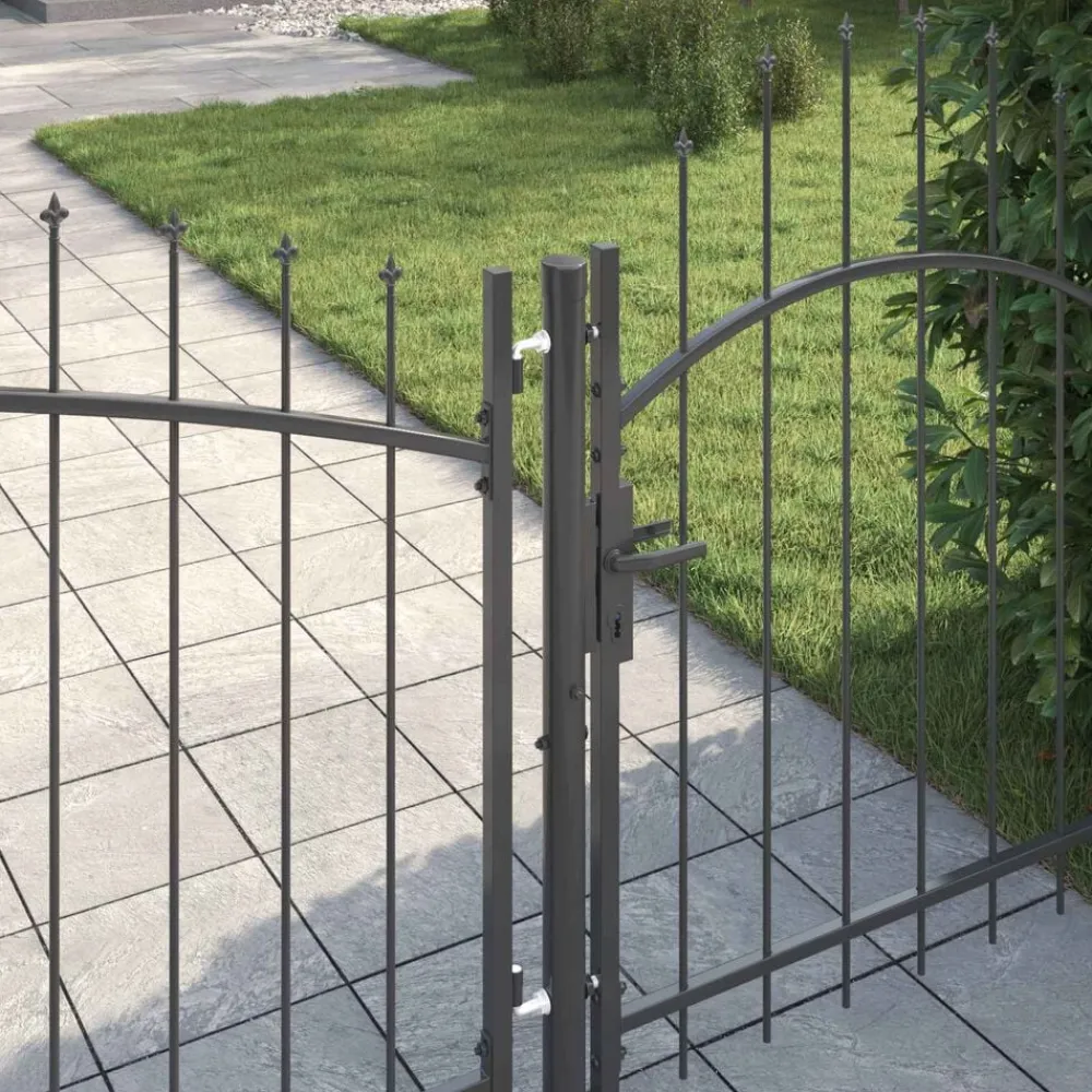 vidaXL Vallas De Jardín-Puerta de jardín Woerden acero 1x4 m negro