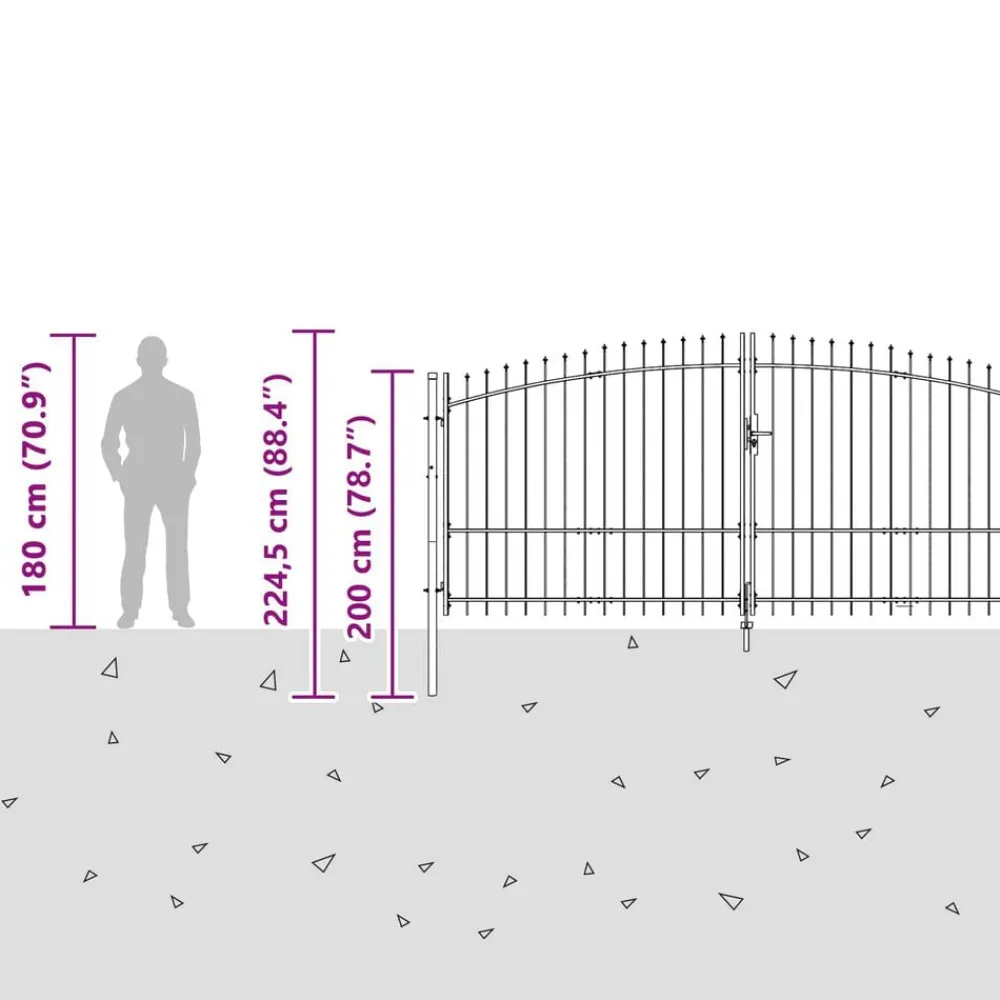 vidaXL Vallas De Jardín-Puerta de jardín Woerden acero 1x4 m negro