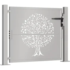 vidaXL Puerta de jardín 100x75 cm de acero corten con diseño de árbol Clearance