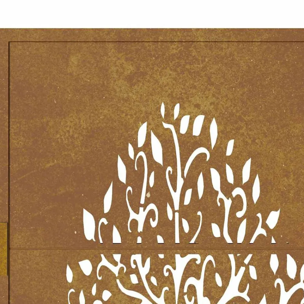 vidaXL Puerta de jardín 100x75 cm de acero corten con diseño de árbol Clearance