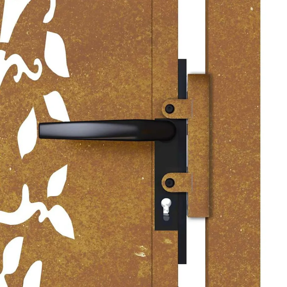 vidaXL Puerta de jardín 100x75 cm de acero corten con diseño de árbol Clearance