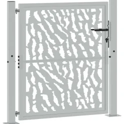 vidaXL Vallas De Jardín-Puerta de jardín 100x100 cm de acero corten con diseño de trazos