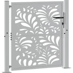 vidaXL Puerta de jardín 100x100 cm de acero corten con diseño ondulado Acero oxidado/Marrón Best