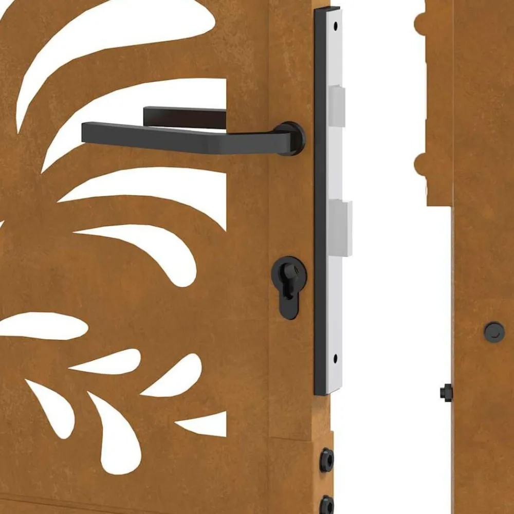 vidaXL Puerta de jardín 100x100 cm de acero corten con diseño ondulado Acero oxidado/Marrón Best