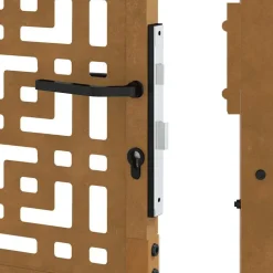vidaXL Vallas De Jardín-Puerta de jardín 100x100 cm de acero corten con diseño de cruz