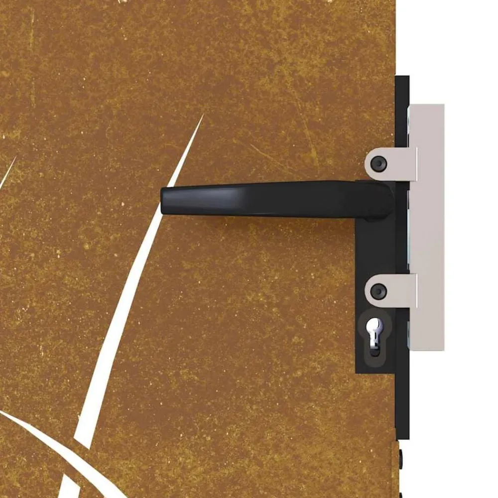 vidaXL Vallas De Jardín-Puerta de jardín 100x75 cm de acero corten con diseño de hierba