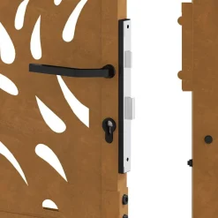 vidaXL Puerta de jardín 100x100 cm de acero corten con diseño de llamas Acero oxidado/Marrón Clearance