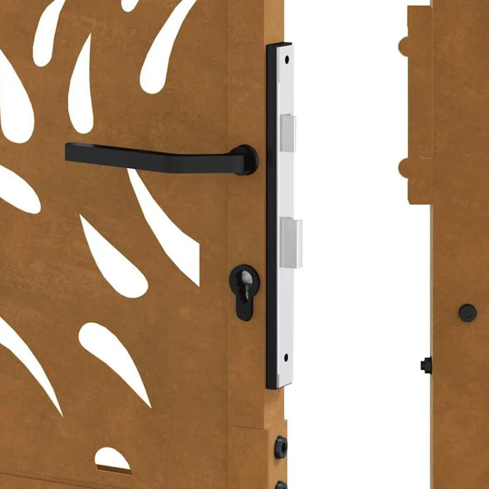 vidaXL Puerta de jardín 100x100 cm de acero corten con diseño de llamas Acero oxidado/Marrón Clearance