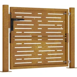 vidaXL Vallas De Jardín-Puerta de jardín 100x75 cm de acero corten con diseño cuadrado
