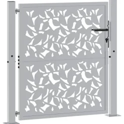 vidaXL Puerta de jardín 100x100 cm de acero corten con diseño de hojas Acero oxidado/Marrón