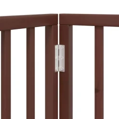 vidaXL Puerta de perros plegable 9 paneles madera álamo marrón 450 cm Marrón Clearance