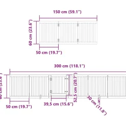 vidaXL Puerta de perros plegable 9 paneles madera álamo marrón 450 cm Marrón Outlet