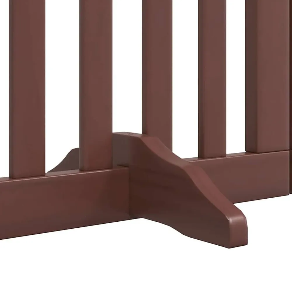 vidaXL Puerta de perros plegable 9 paneles madera álamo marrón 450 cm Marrón Outlet