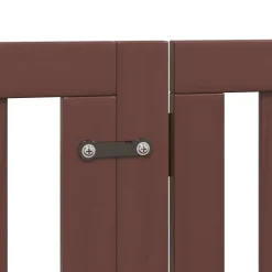 vidaXL Puerta de perros plegable 9 paneles madera álamo marrón 450 cm Marrón Outlet