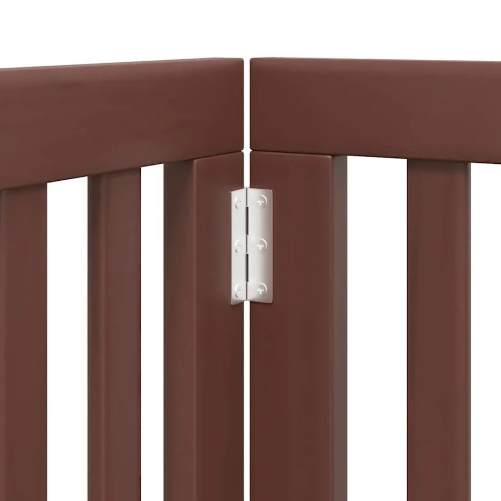 vidaXL Puerta de perros plegable 9 paneles madera álamo marrón 450 cm Marrón Outlet