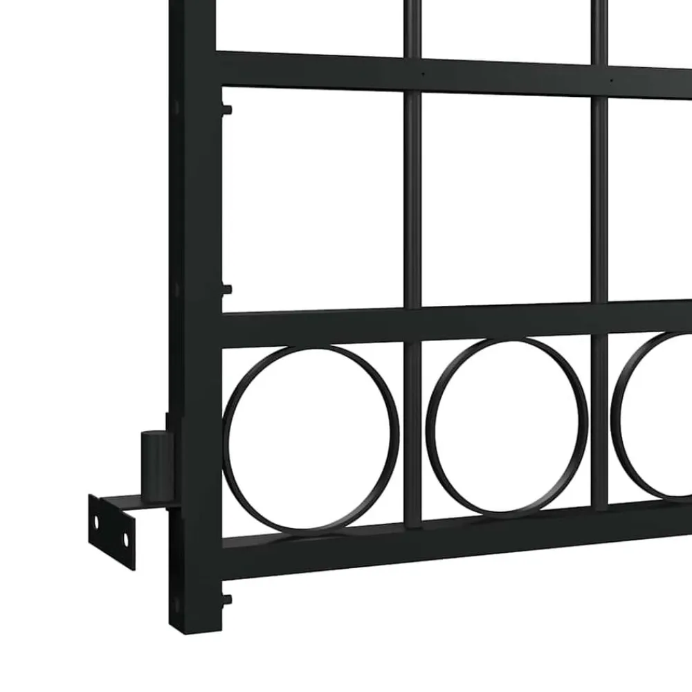 vidaXL Vallas De Jardín-Puerta de valla Assen con arco superior de acero, 89x200 cm, negro