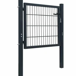 vidaXL Puerta de valla 2D (individual) antracita 100x80 cm Gris Clearance
