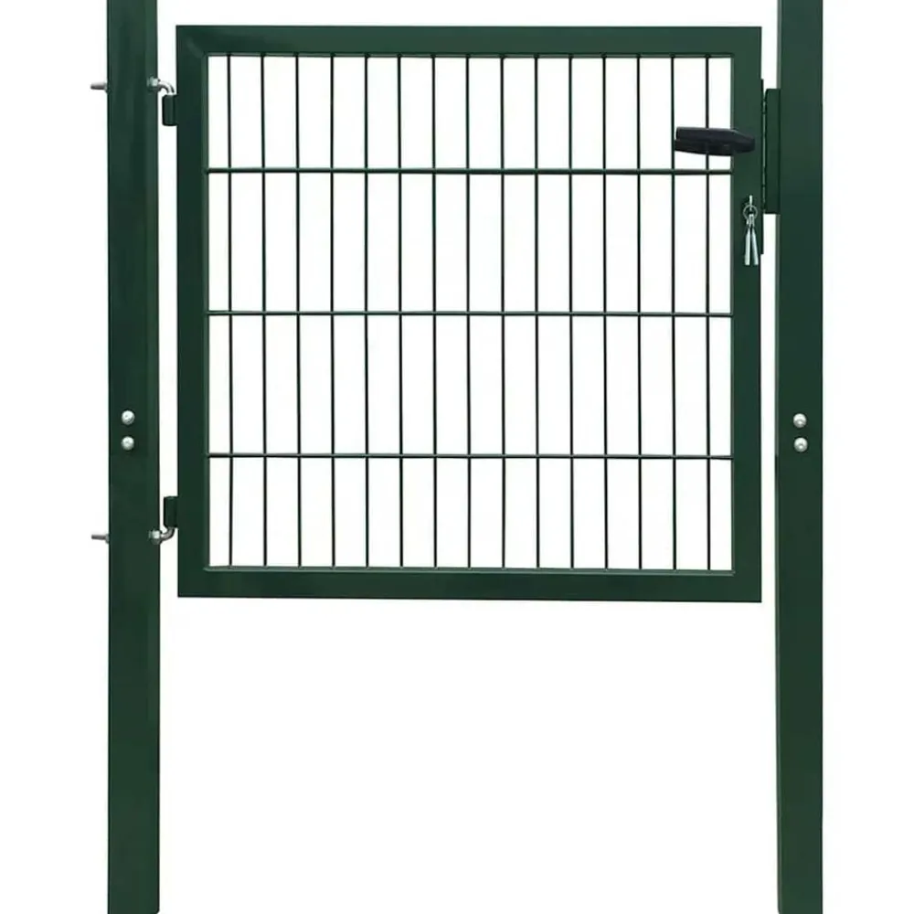 vidaXL Puerta de valla 2D (individual) 100x80 cm Verde Clearance