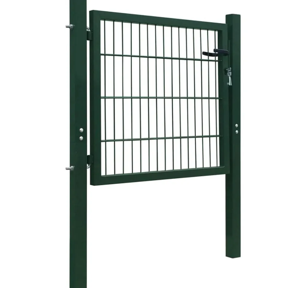 vidaXL Puerta de valla 2D (individual) 100x80 cm Verde Clearance