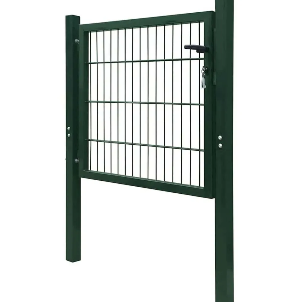 vidaXL Puerta de valla 2D (individual) 100x80 cm Verde Clearance