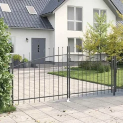 vidaXL Vallas De Jardín-Puerta de valla de doble puerta Woerden con punta de lanza 299,5x149,5 cm