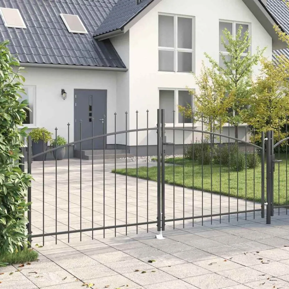 vidaXL Vallas De Jardín-Puerta de valla de doble puerta Woerden con punta de lanza 299,5x149,5 cm