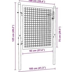 vidaXL Vallas De Jardín-Puerta de valla de acero 100 x 75 cm verde