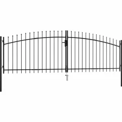 vidaXL Puerta de valla de doble puerta Woerden con punta de lanza 400x174,5 cm New