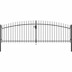 vidaXL Puerta de valla de doble puerta Woerden con punta de lanza 400x174,5 cm New