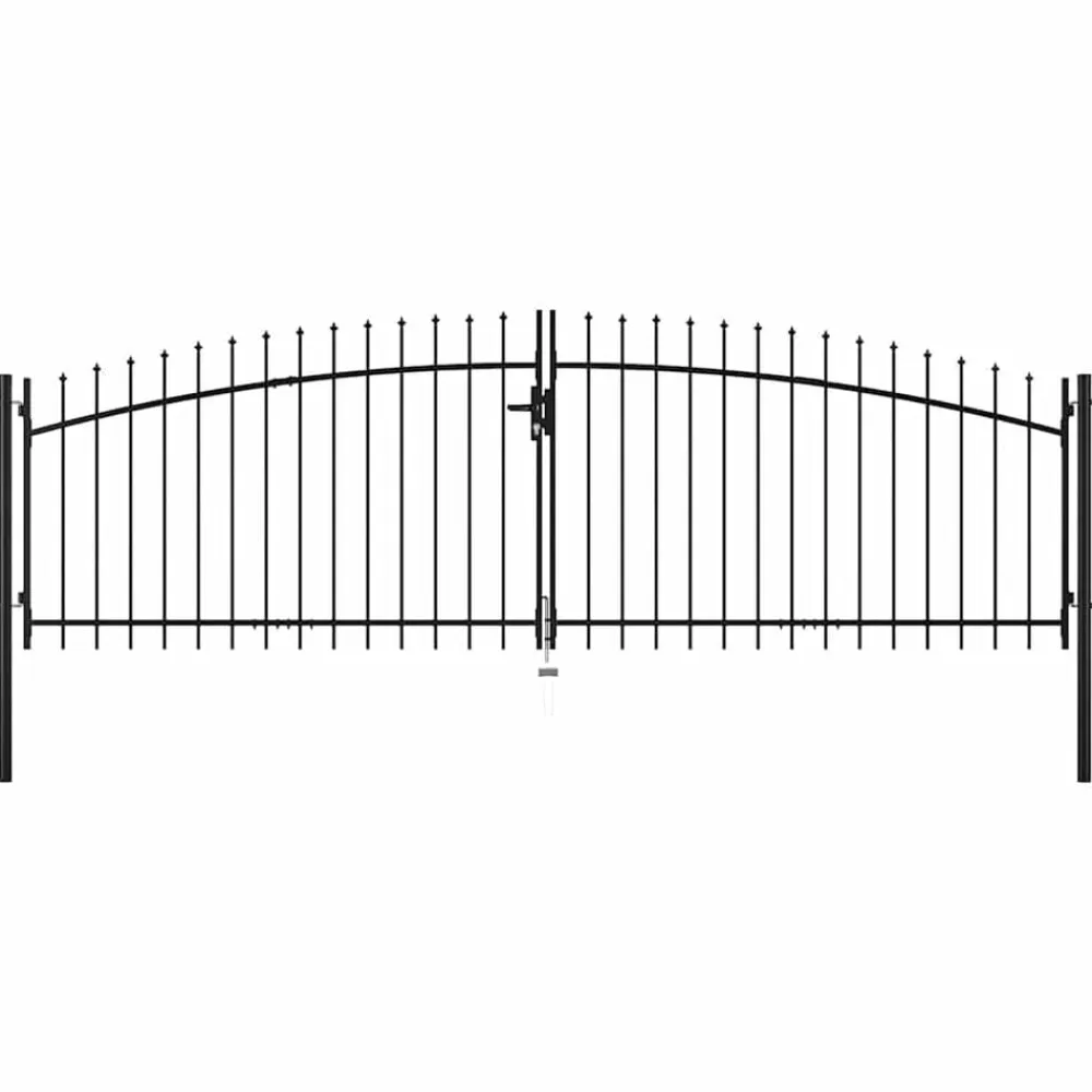 vidaXL Puerta de valla de doble puerta Woerden con punta de lanza 400x174,5 cm New