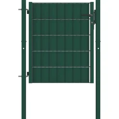 vidaXL Vallas De Jardín-Puerta de valla de PVC y acero 100 x 81 cm