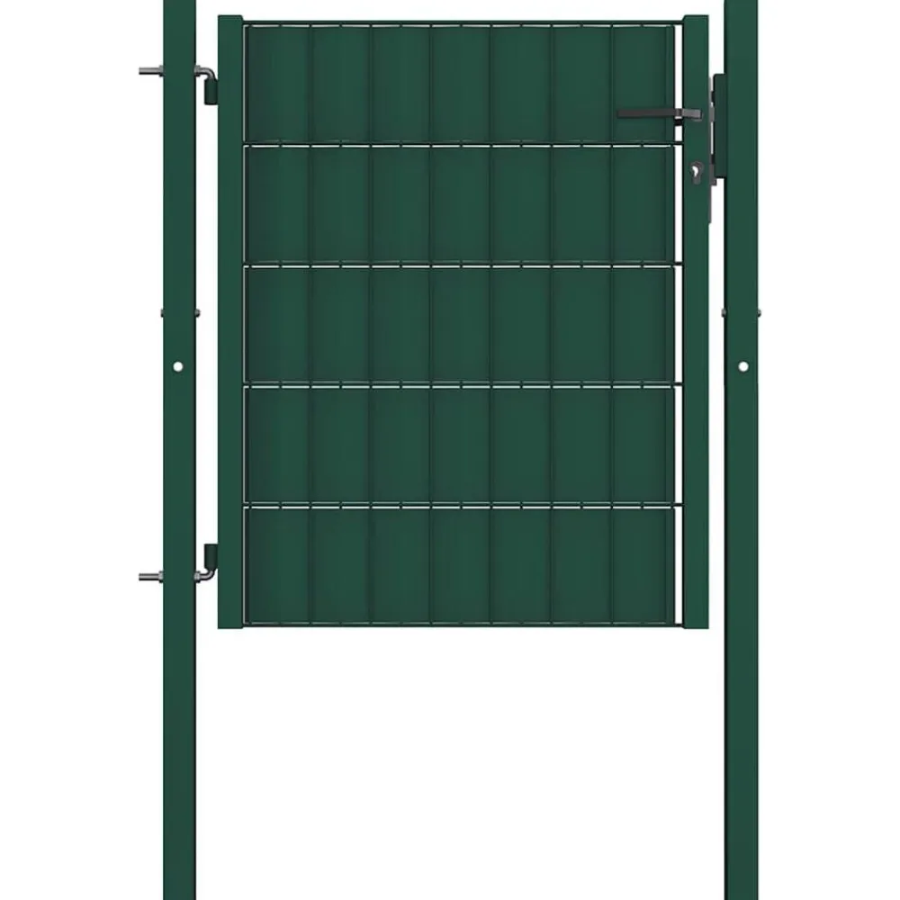 vidaXL Vallas De Jardín-Puerta de valla de PVC y acero 100 x 81 cm